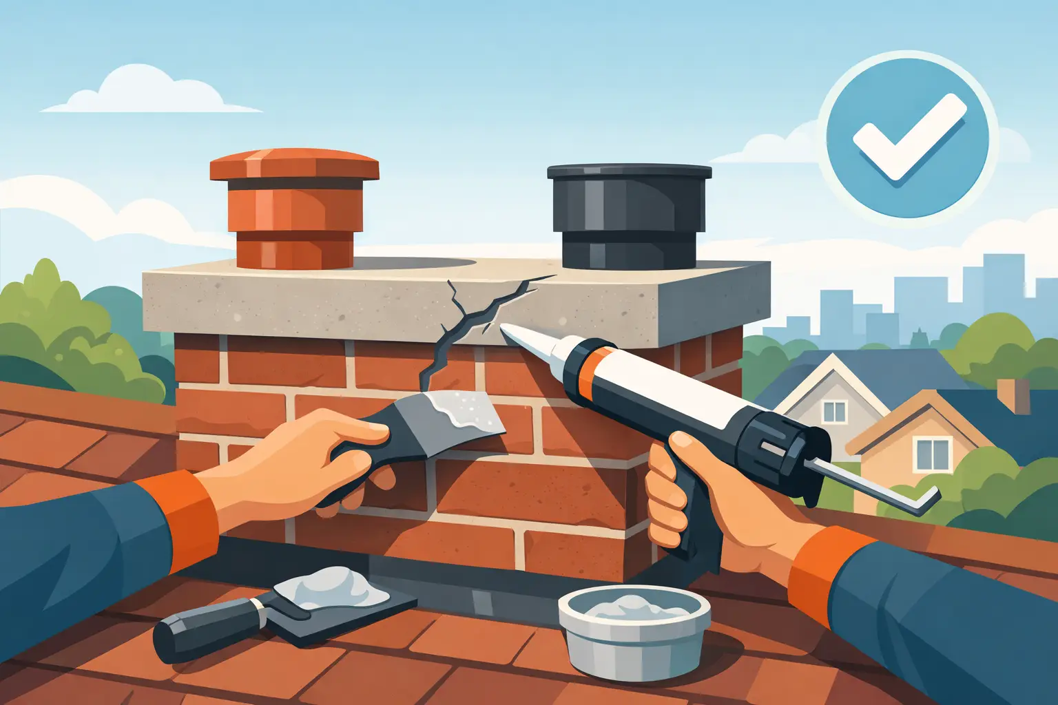 How to Fix Chimney Crown Cracks the Right Way