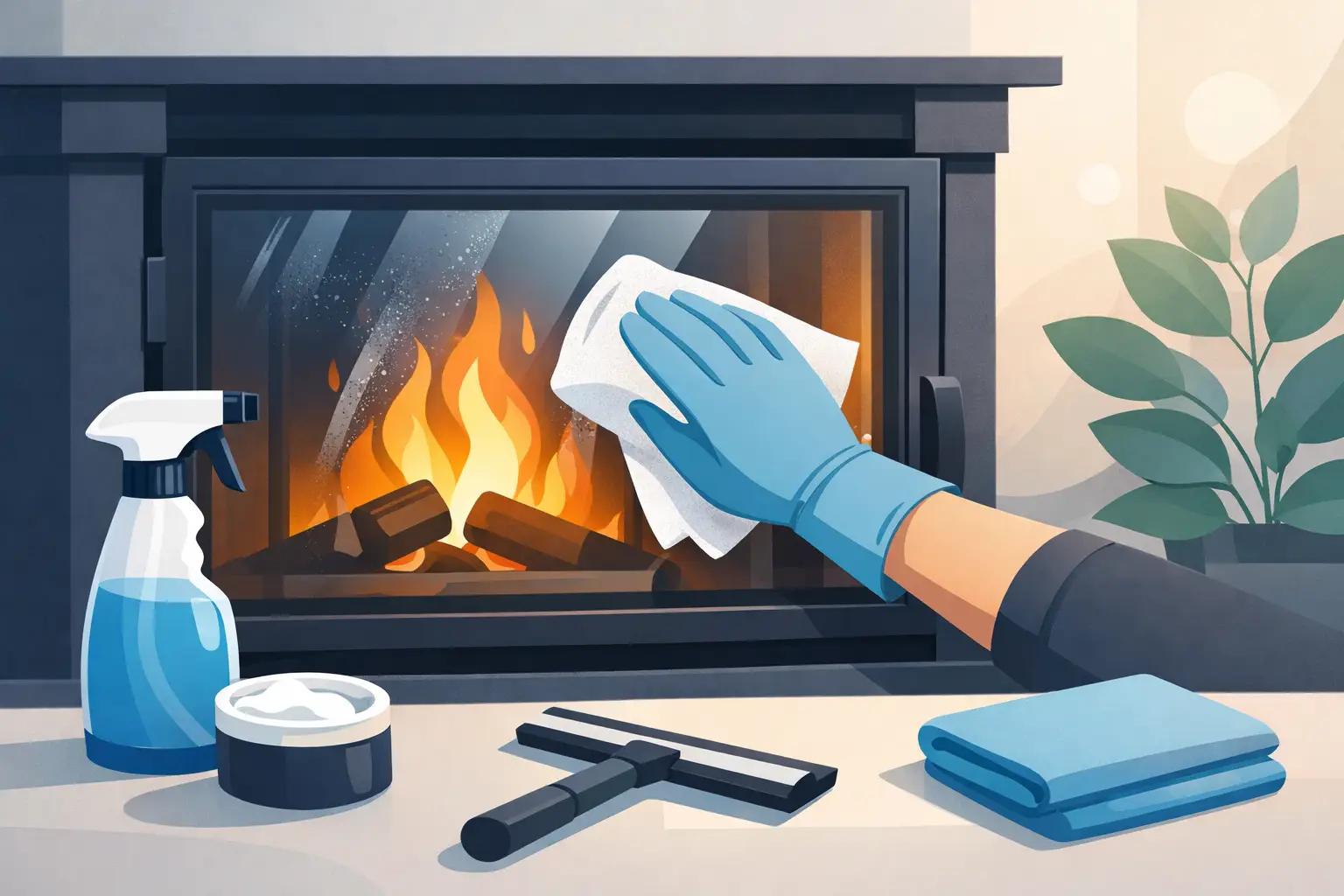 How to Clean Fireplace Glass Without Damage
