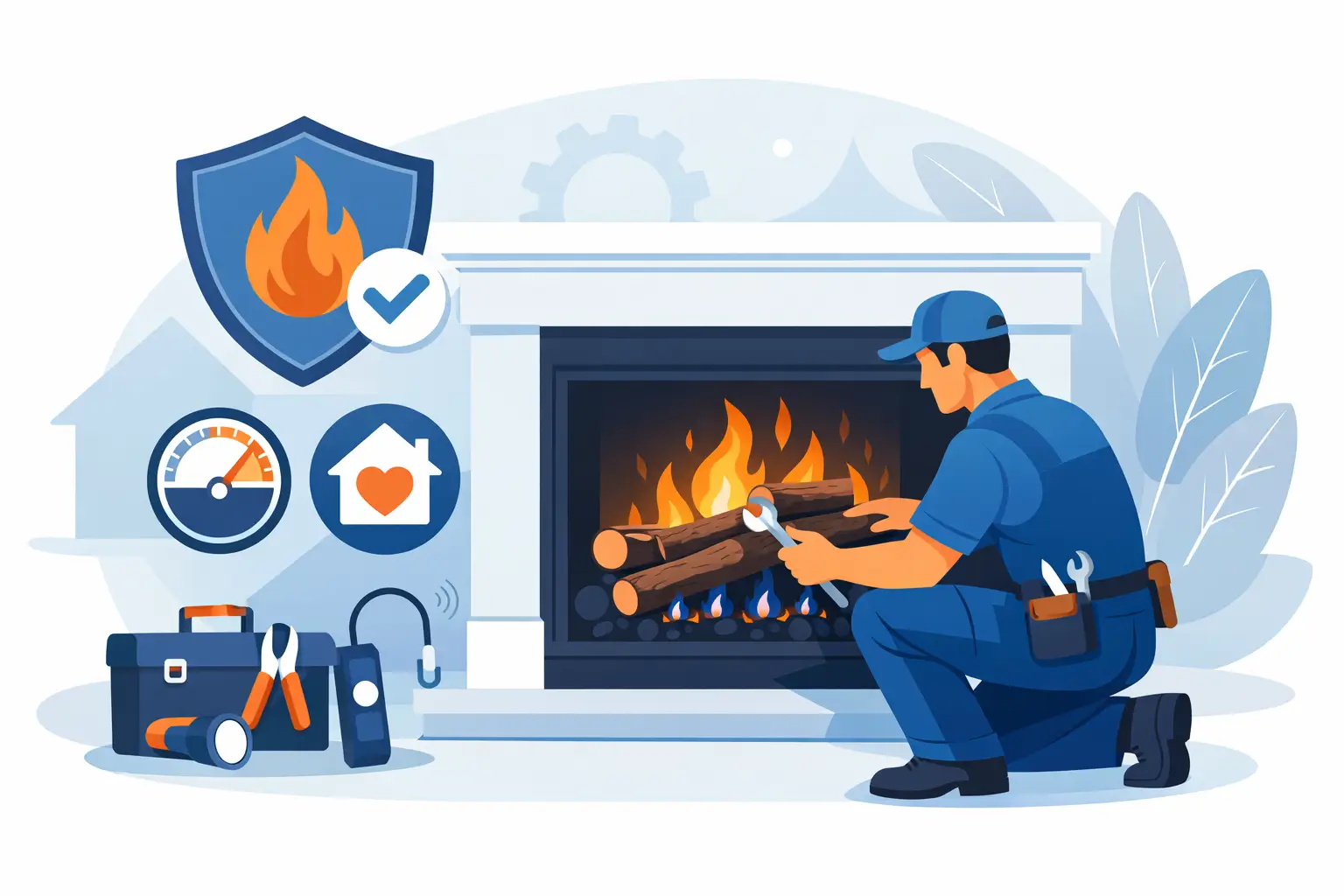 Gas Log Service for Safe, Reliable Fireplace Use