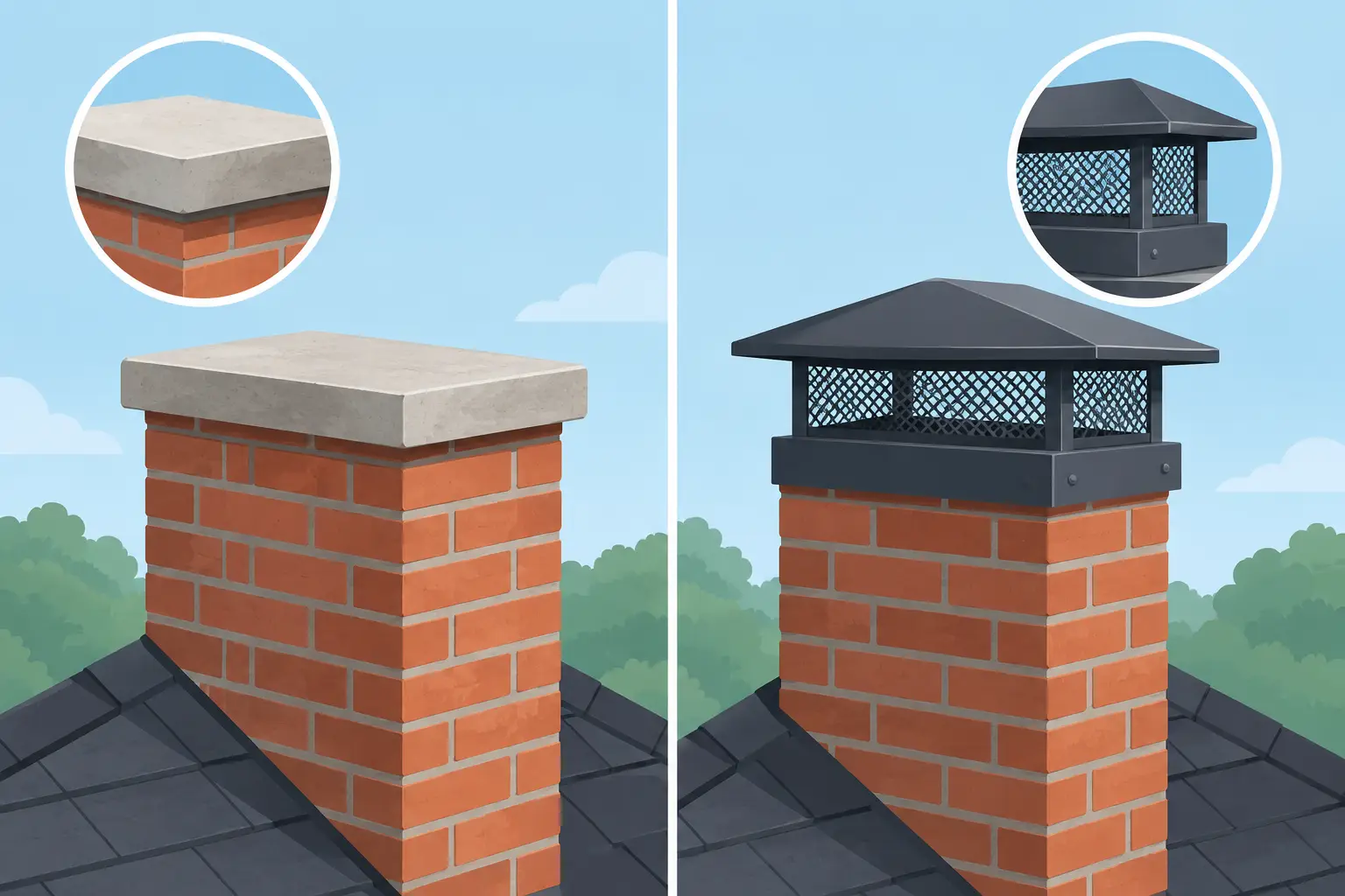 Chimney Crown Versus Chimney Cap Differences