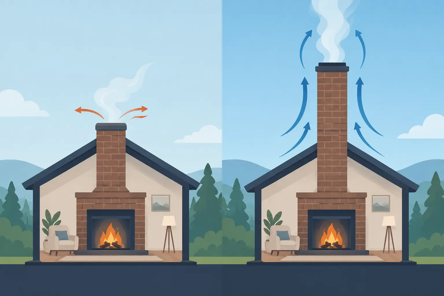 How Chimney Height Affects Fireplace Draft